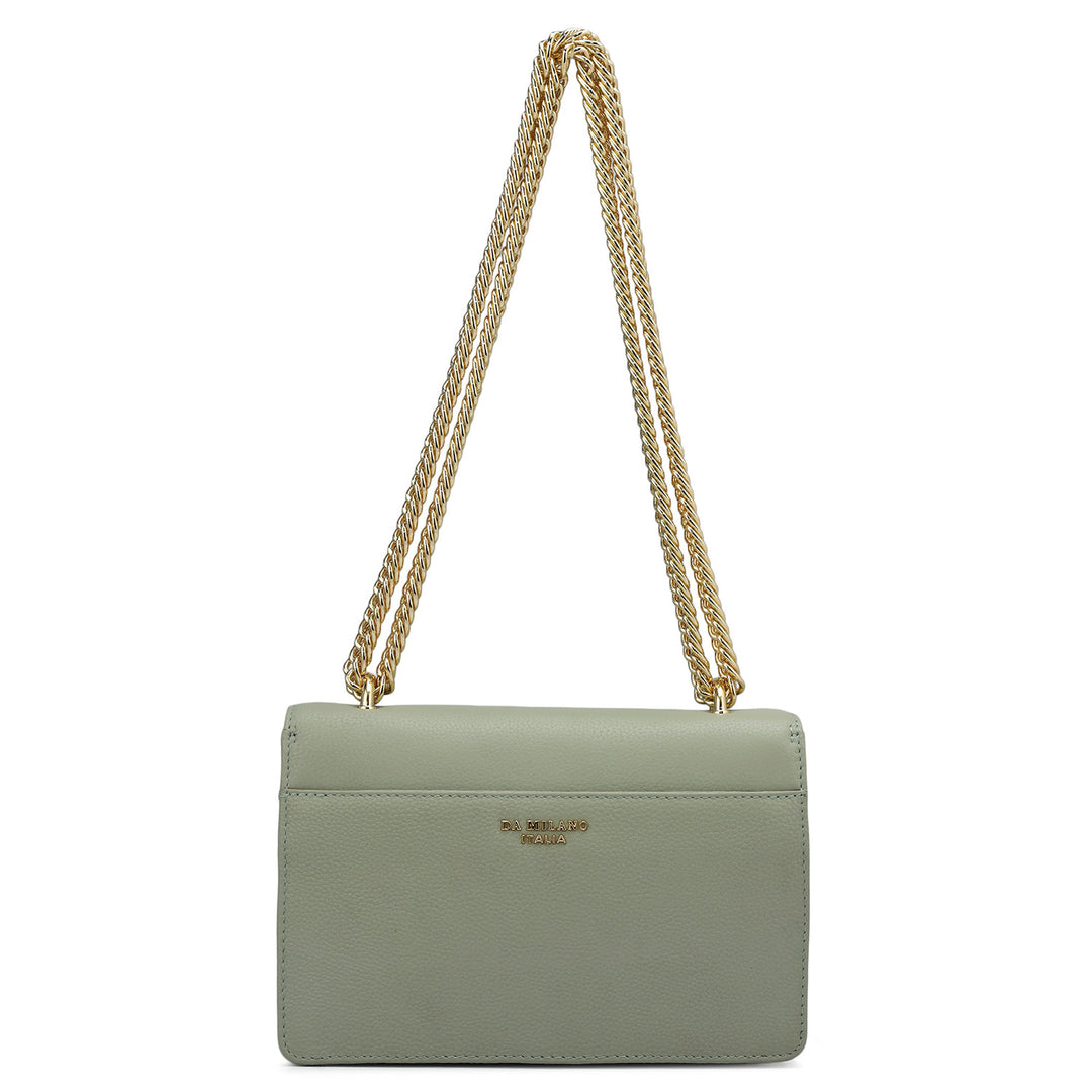 Small Wax Leather Shoulder Bag - Mint