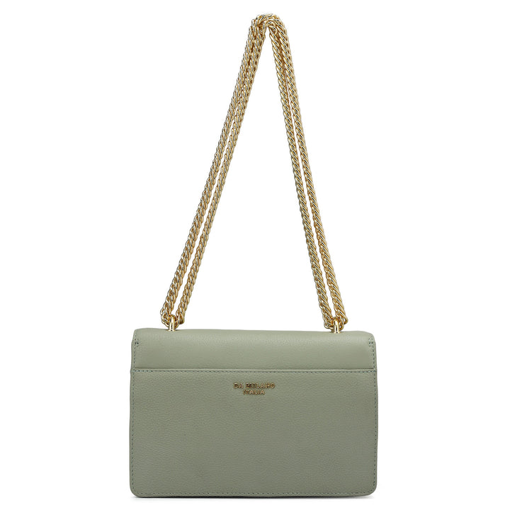 Small Wax Leather Shoulder Bag - Mint