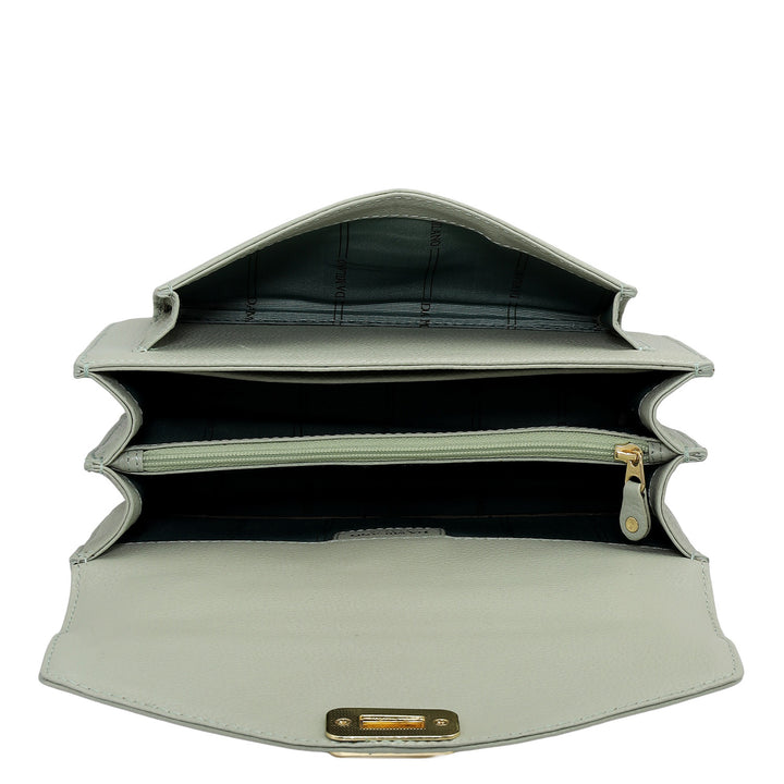 Small Wax Leather Shoulder Bag - Mint