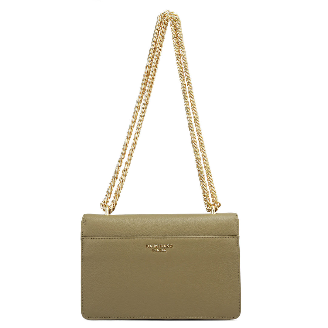 Small Wax Leather Shoulder Bag - Olive