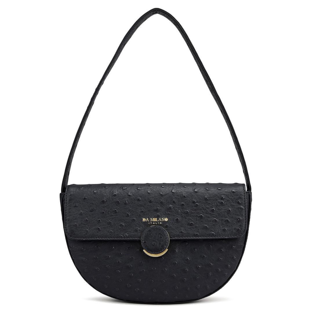 Small Franzy Leather Baguette - Black