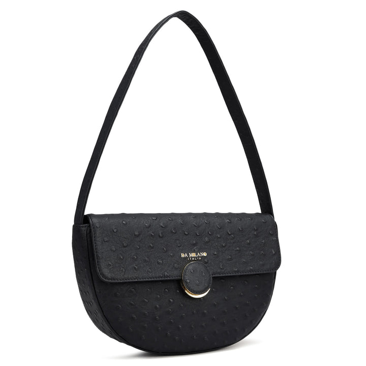 Small Franzy Leather Baguette - Black