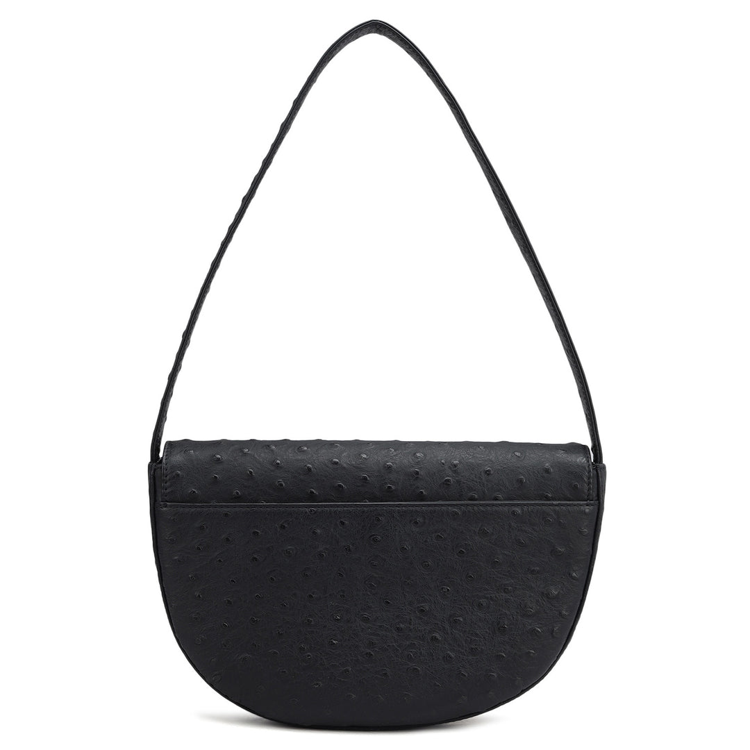 Small Franzy Leather Baguette - Black