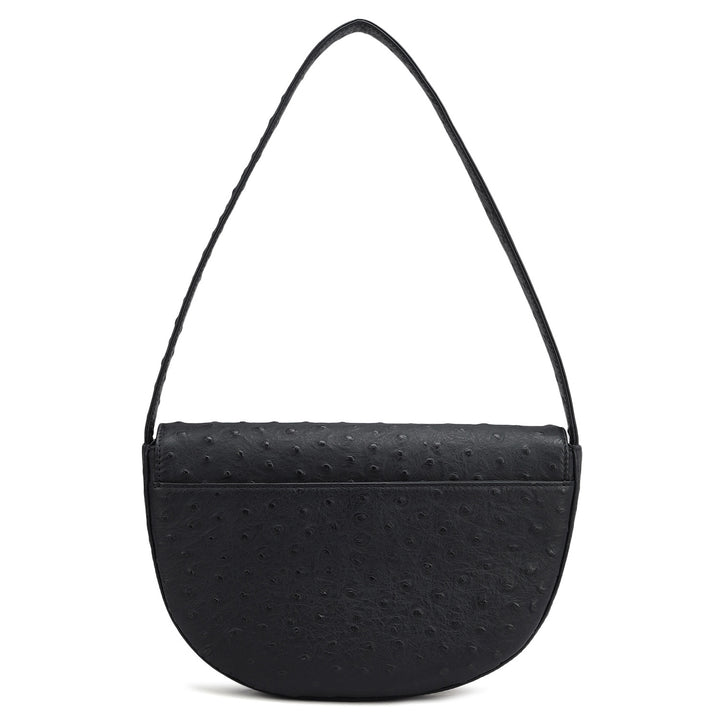 Small Franzy Leather Baguette - Black