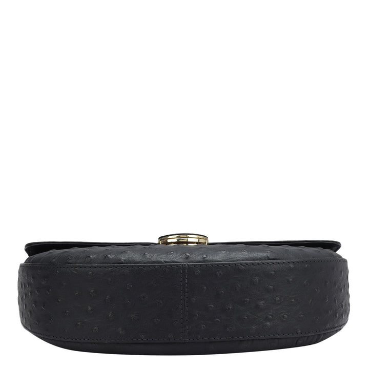 Small Franzy Leather Baguette - Black