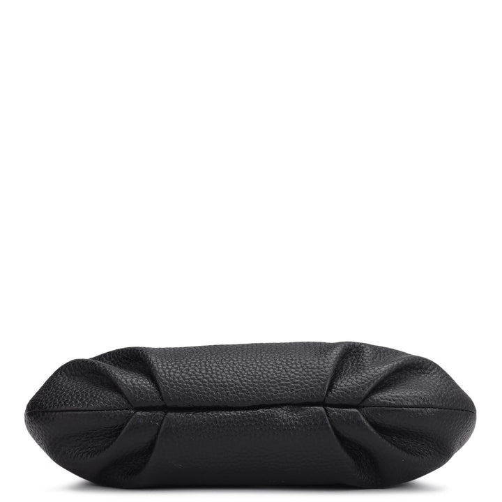 Small Wax Leather Shoulder Bag - Black