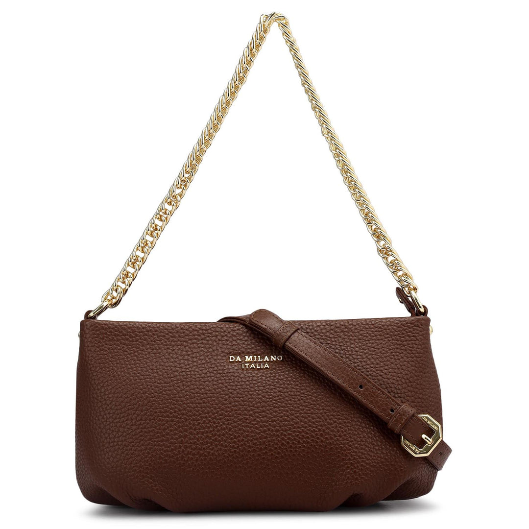 Small Wax Leather Shoulder Bag - Espresso