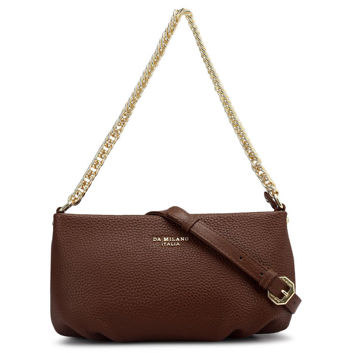 Small Wax Leather Shoulder Bag - Espresso