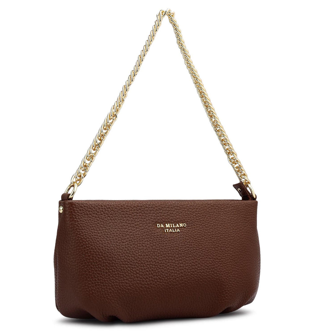 Small Wax Leather Shoulder Bag - Espresso