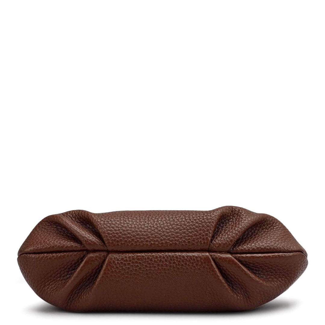 Small Wax Leather Shoulder Bag - Espresso