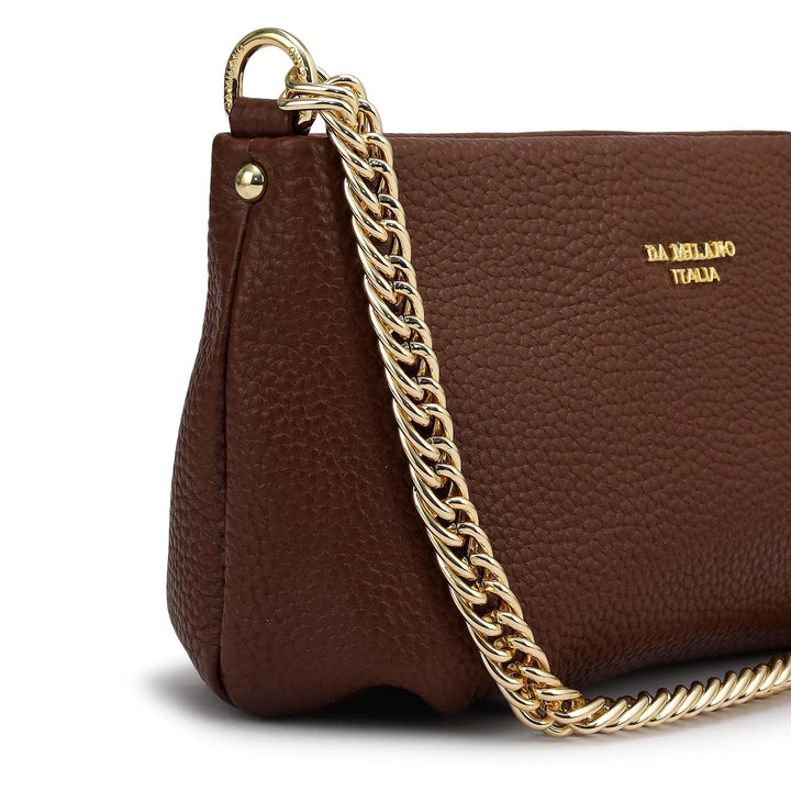 Small Wax Leather Shoulder Bag - Espresso