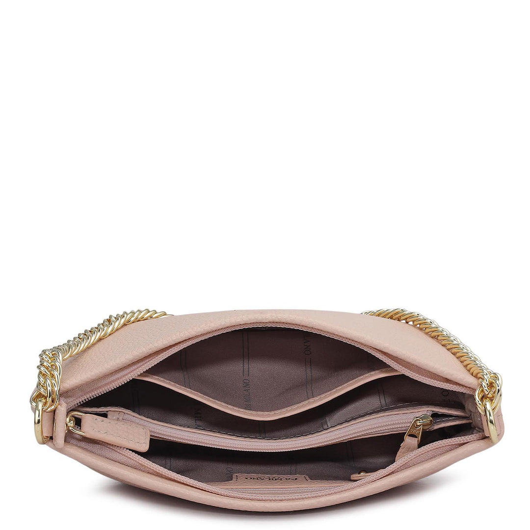 Small Wax Leather Shoulder Bag - Feather