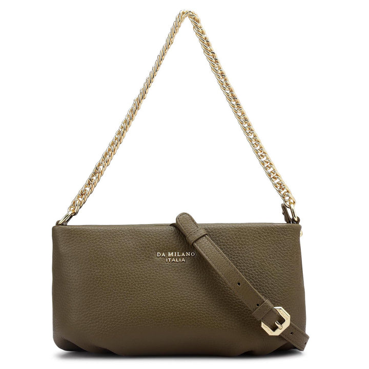 Small Wax Leather Shoulder Bag - Moss
