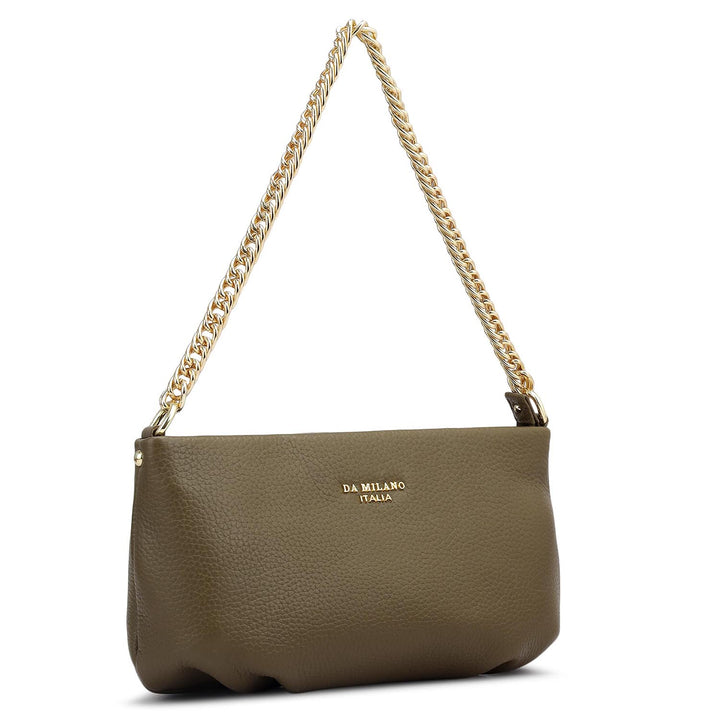 Small Wax Leather Shoulder Bag - Moss