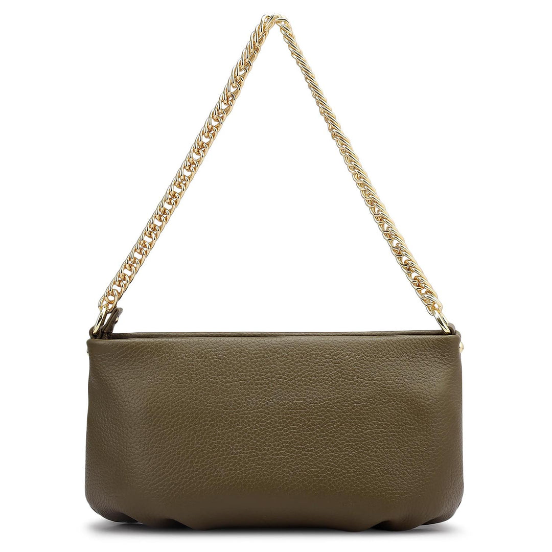 Small Wax Leather Shoulder Bag - Moss