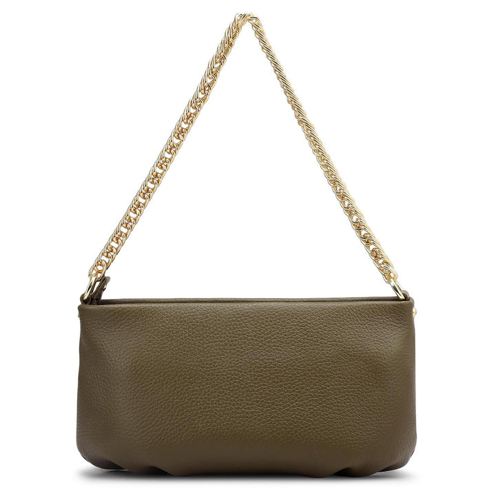 Small Wax Leather Shoulder Bag - Moss