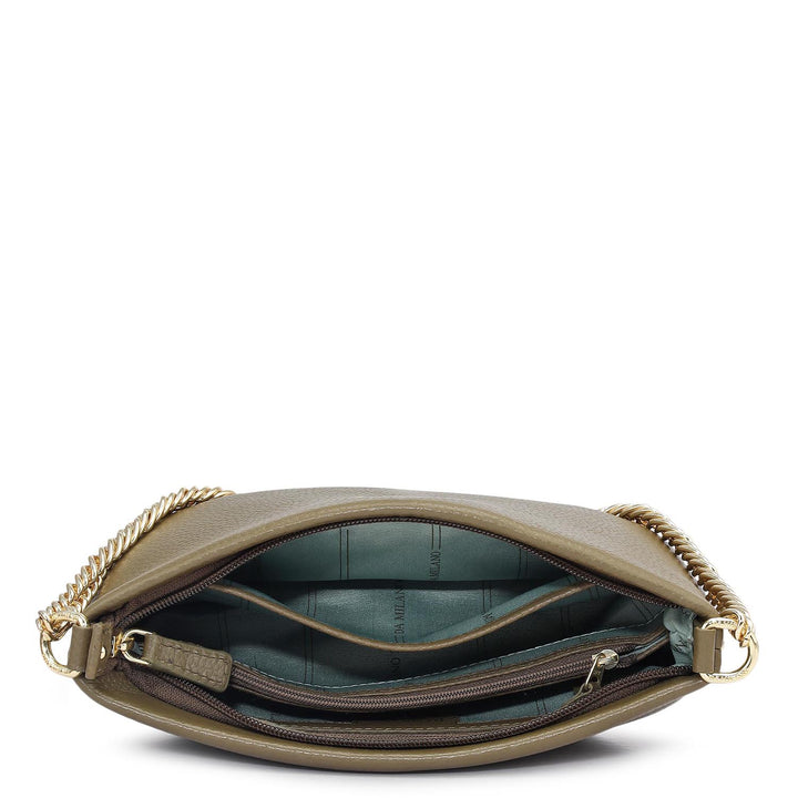 Small Wax Leather Shoulder Bag - Moss