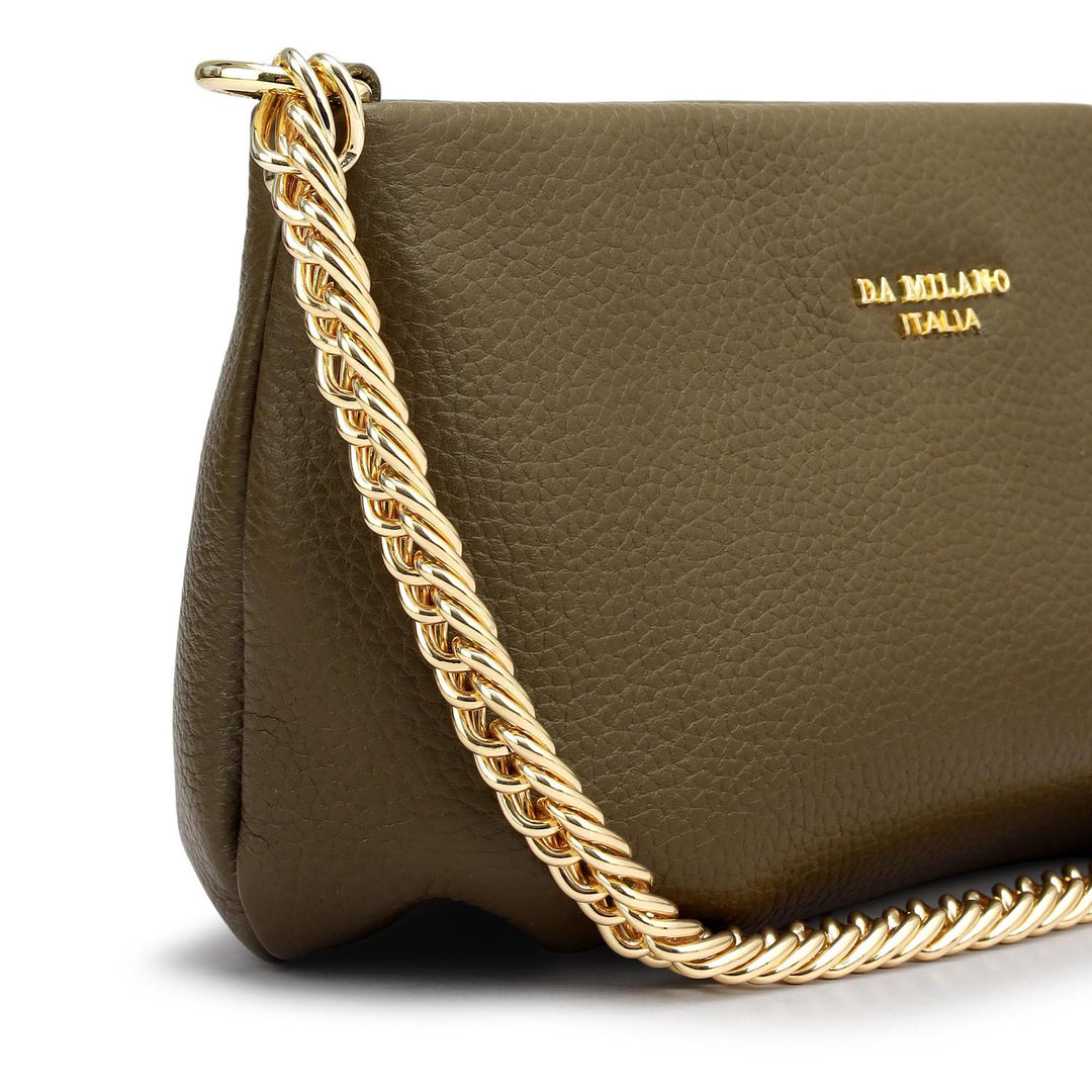 Small Wax Leather Shoulder Bag - Moss