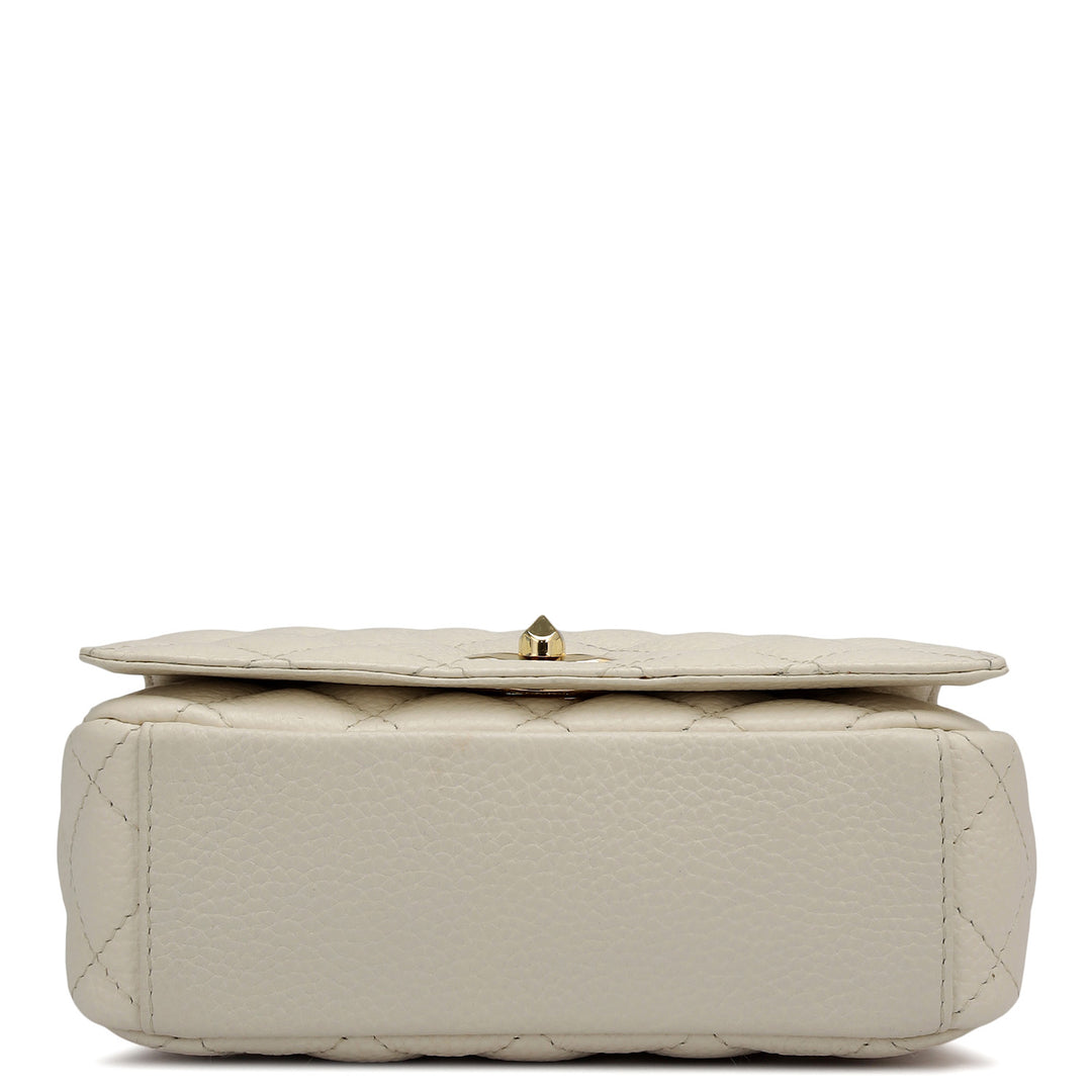 Small Quilting Leather Shoulder Bag - Butter