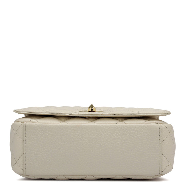 Small Quilting Leather Shoulder Bag - Butter