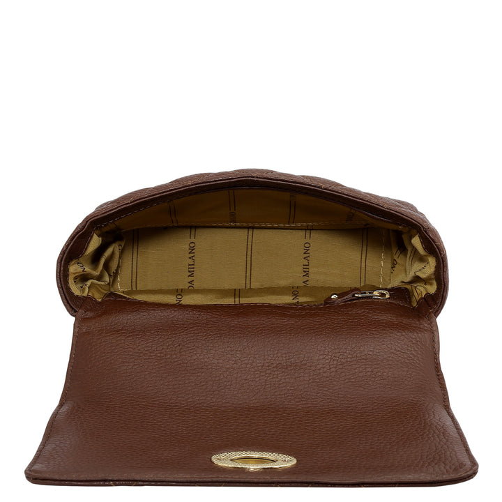 Small Quilting Leather Shoulder Bag - Espresso