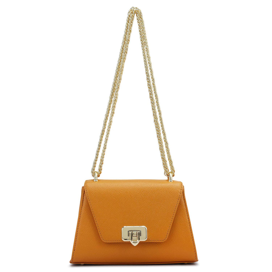 Small Franzy Leather Shoulder Bag - Flame