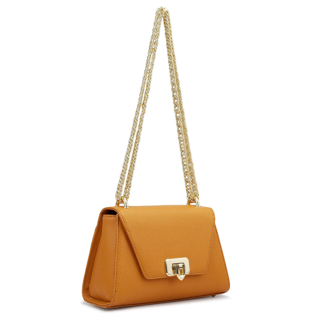 Small Franzy Leather Shoulder Bag - Flame