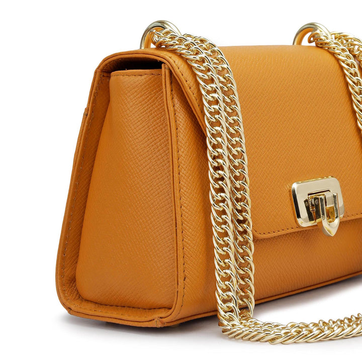 Small Franzy Leather Shoulder Bag - Flame