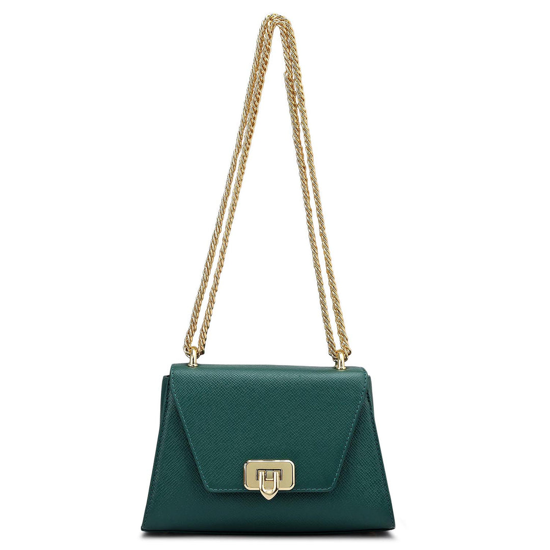 Small Franzy Leather Shoulder Bag - Forest