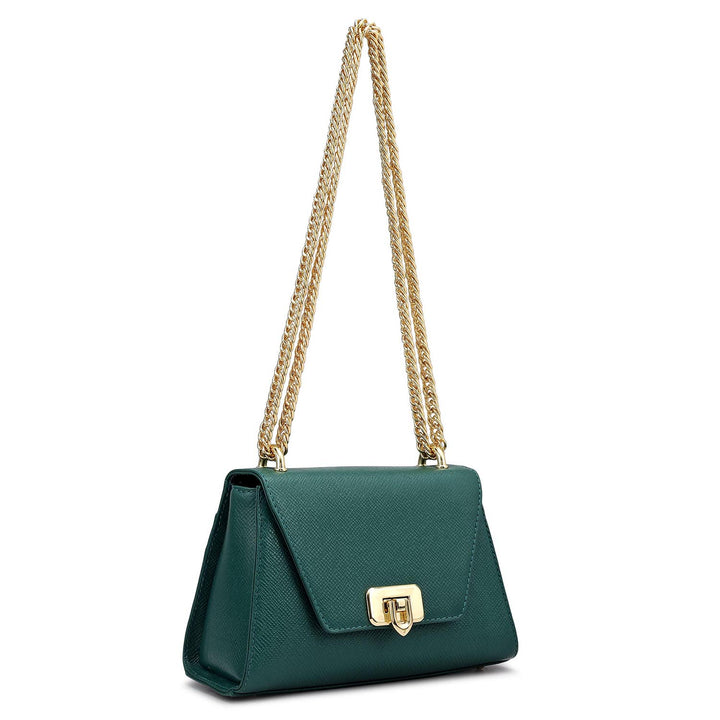 Small Franzy Leather Shoulder Bag - Forest