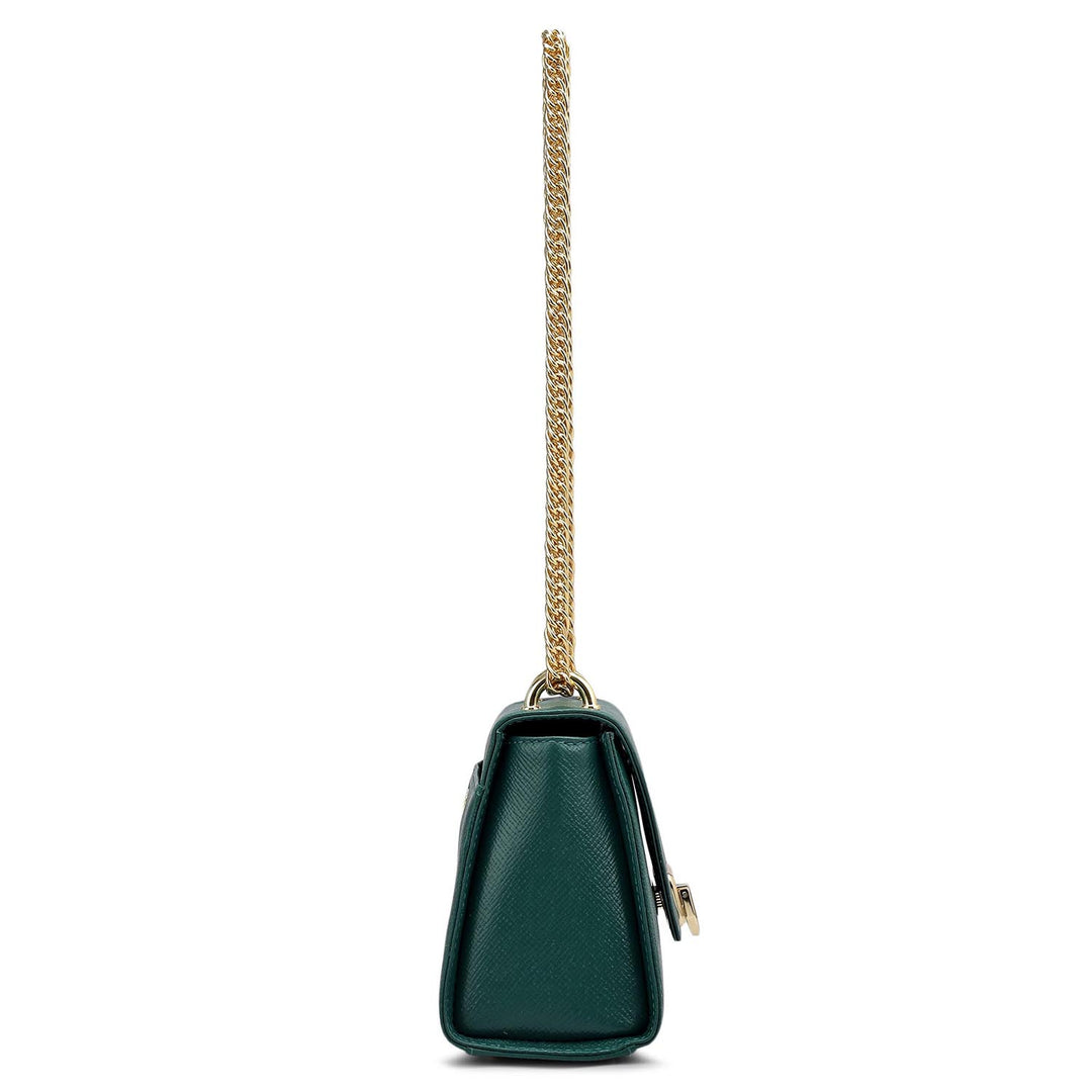 Small Franzy Leather Shoulder Bag - Forest