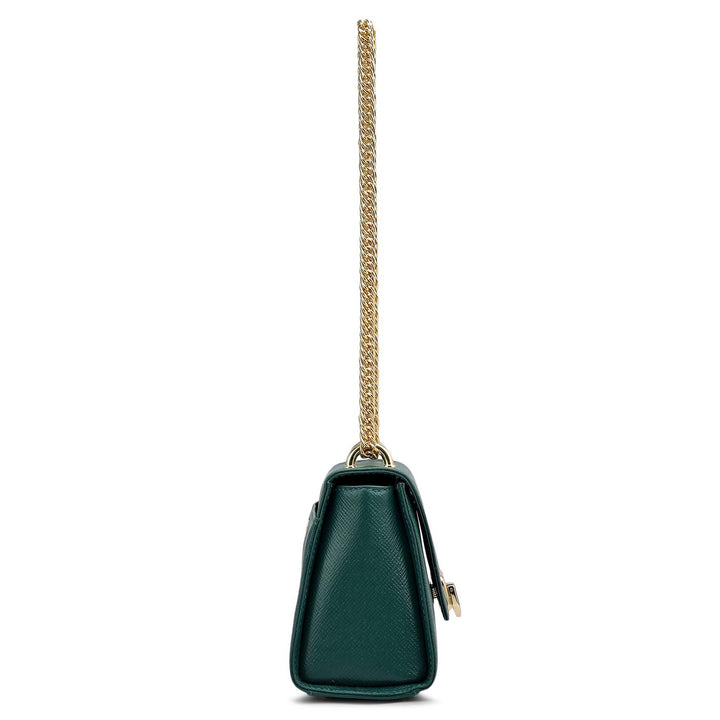 Small Franzy Leather Shoulder Bag - Forest