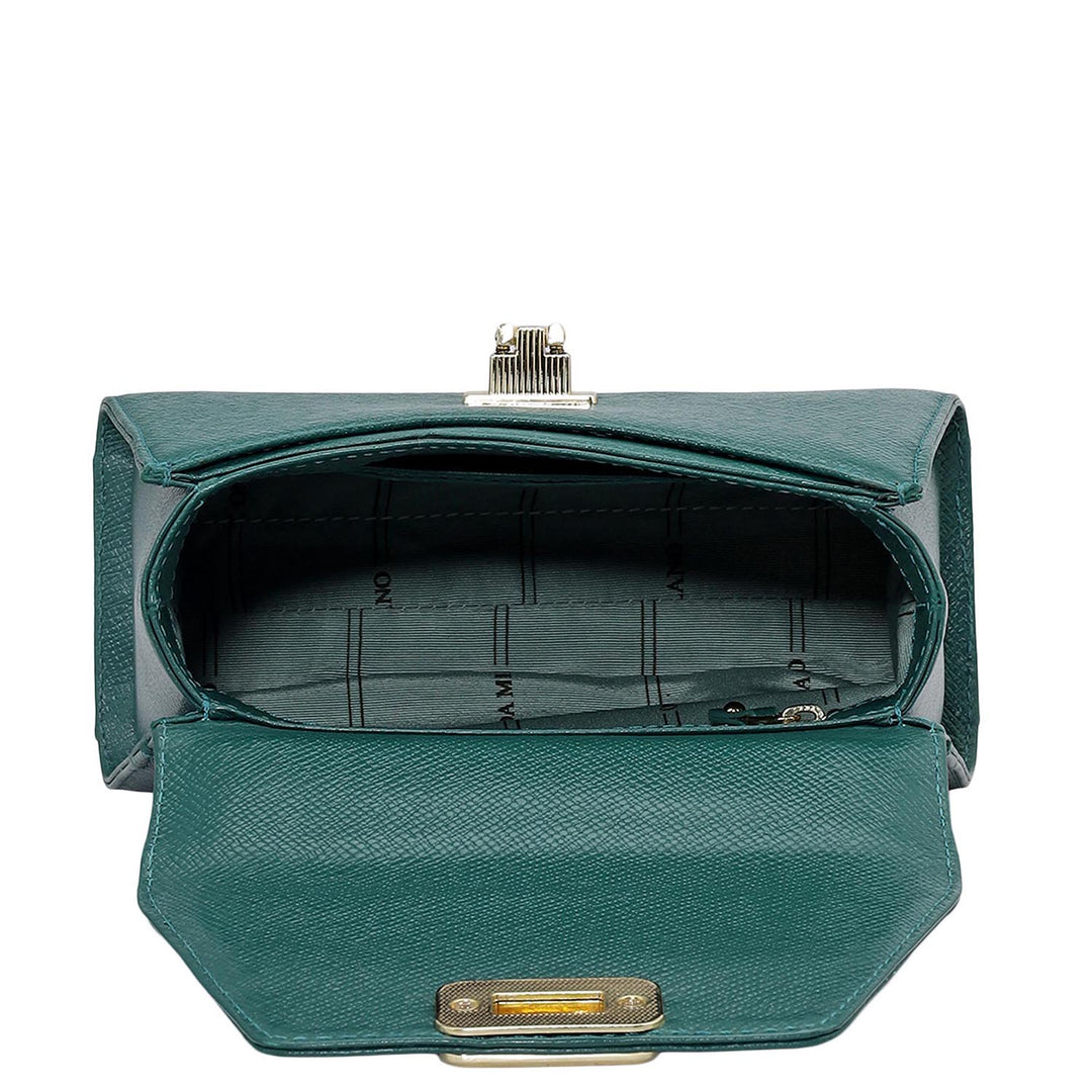 Small Franzy Leather Shoulder Bag - Forest