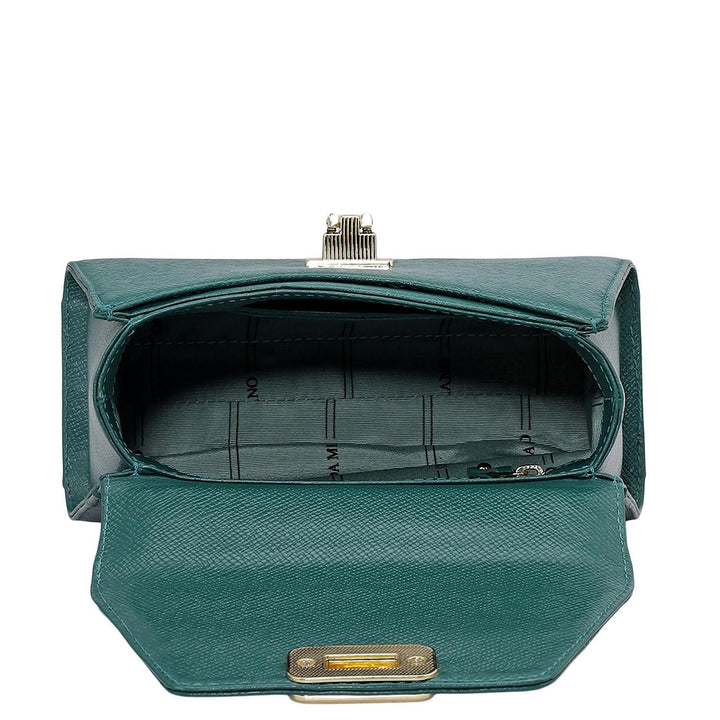 Small Franzy Leather Shoulder Bag - Forest