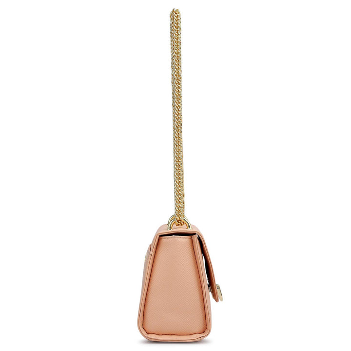 Small Franzy Leather Shoulder Bag - Peach