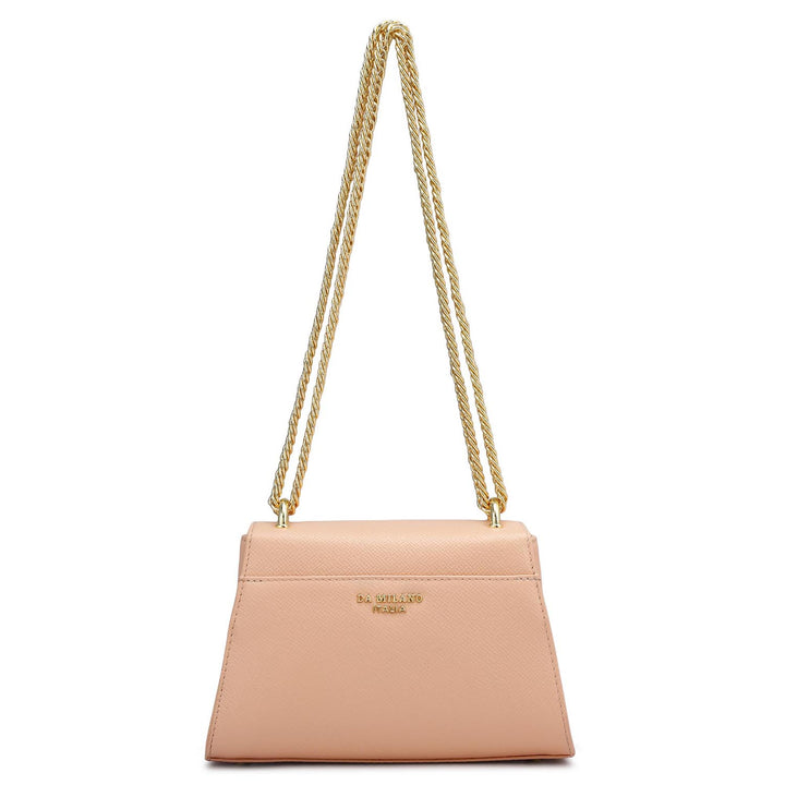 Small Franzy Leather Shoulder Bag - Peach