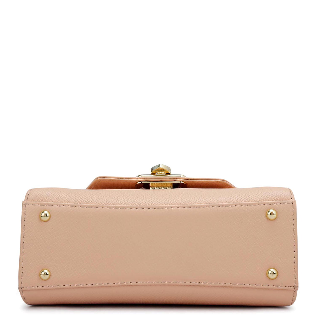 Small Franzy Leather Shoulder Bag - Peach