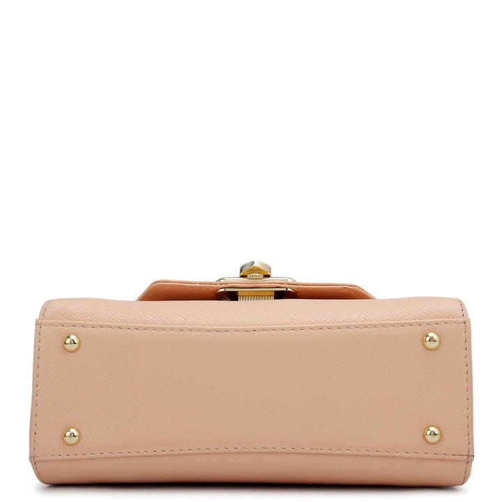 Small Franzy Leather Shoulder Bag - Peach