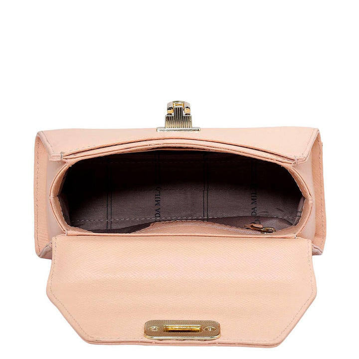 Small Franzy Leather Shoulder Bag - Peach
