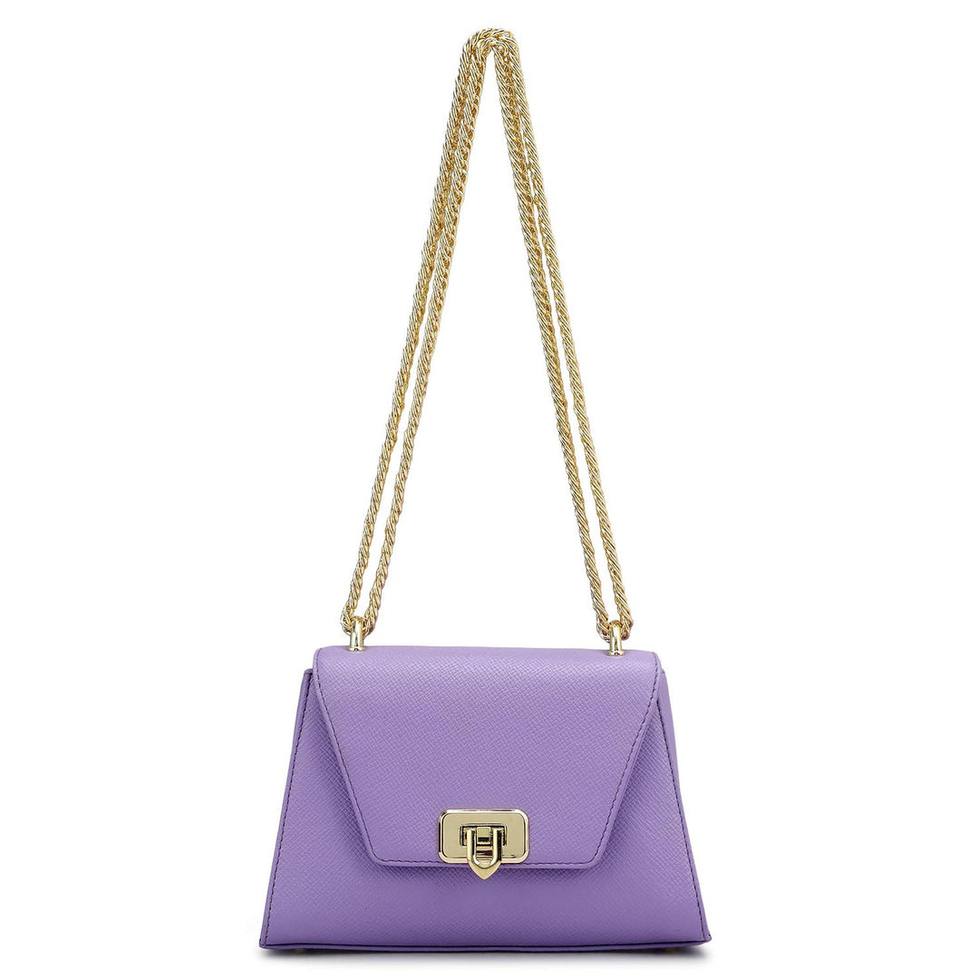 Small Franzy Leather Shoulder Bag - Purple Haze