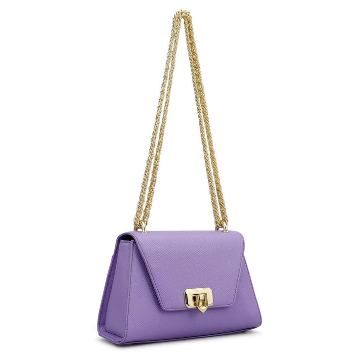 Small Franzy Leather Shoulder Bag - Purple Haze
