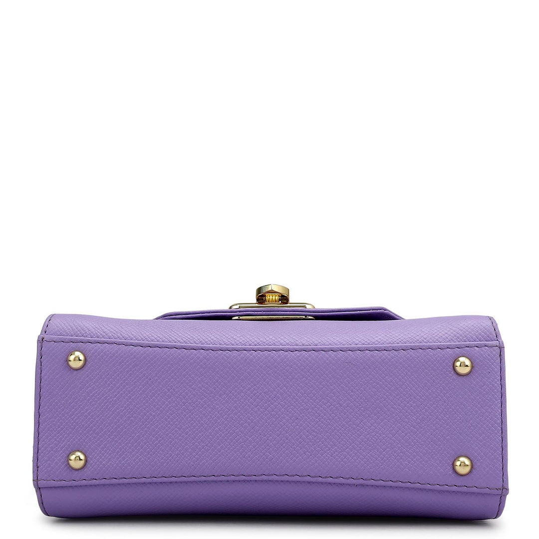 Small Franzy Leather Shoulder Bag - Purple Haze