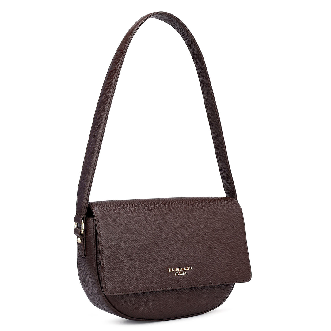 Small Franzy Leather Baguette - Oak