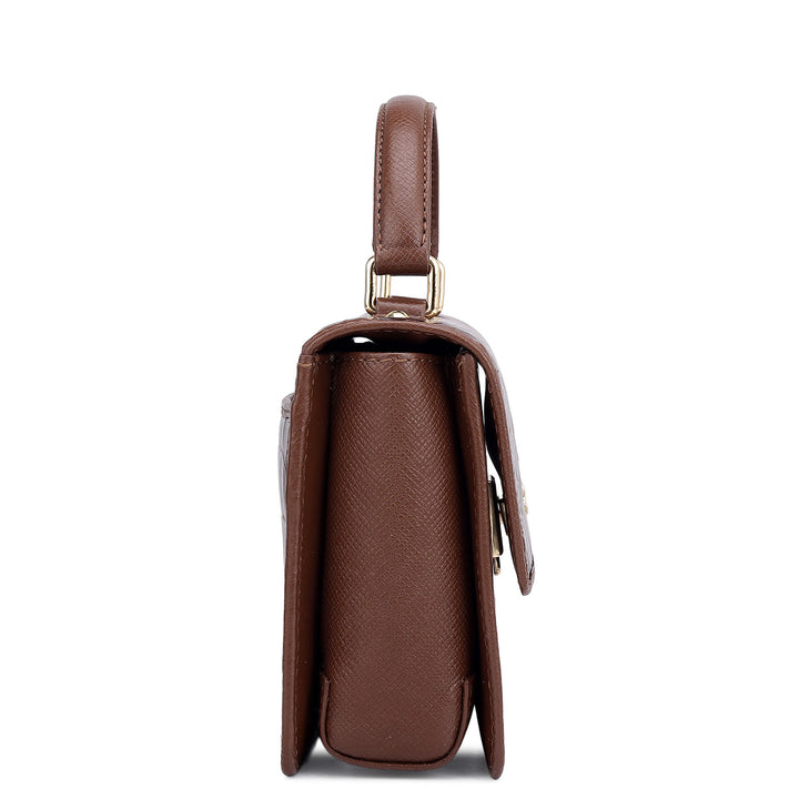 Small Croco Leather Satchel - Date