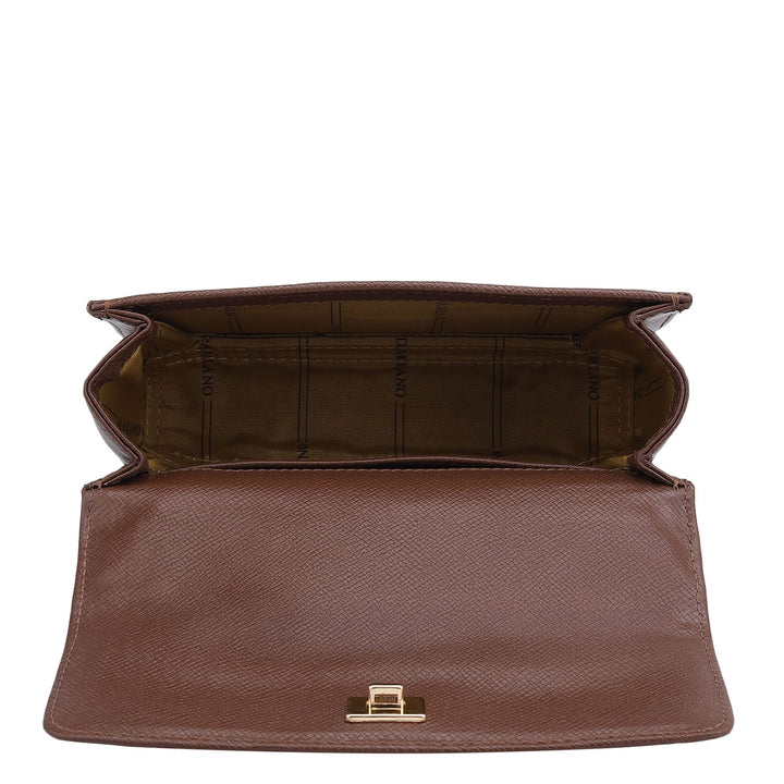 Small Croco Leather Satchel - Date