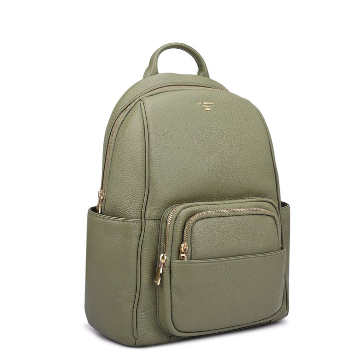 Wax Leather Backpack - Matcha Green