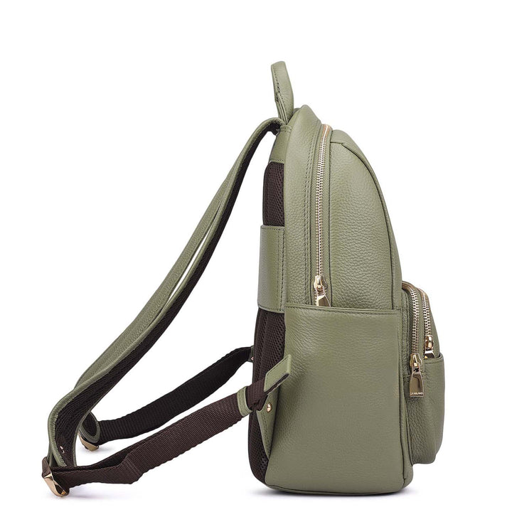 Wax Leather Backpack - Matcha Green