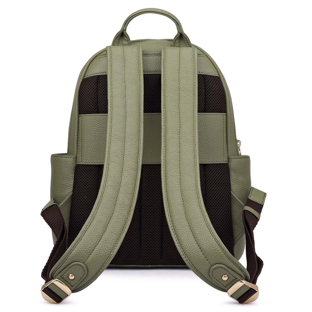 Wax Leather Backpack - Matcha Green