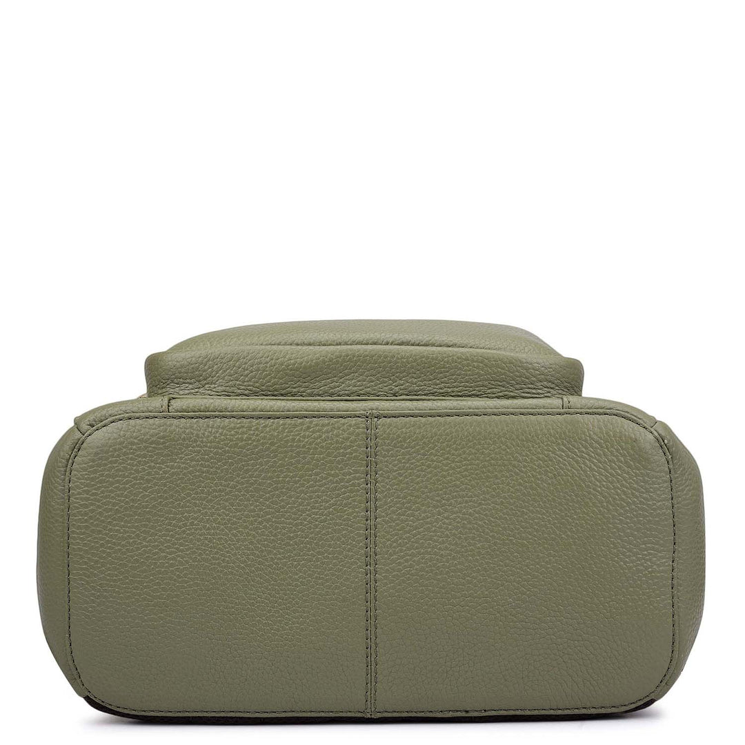 Wax Leather Backpack - Matcha Green