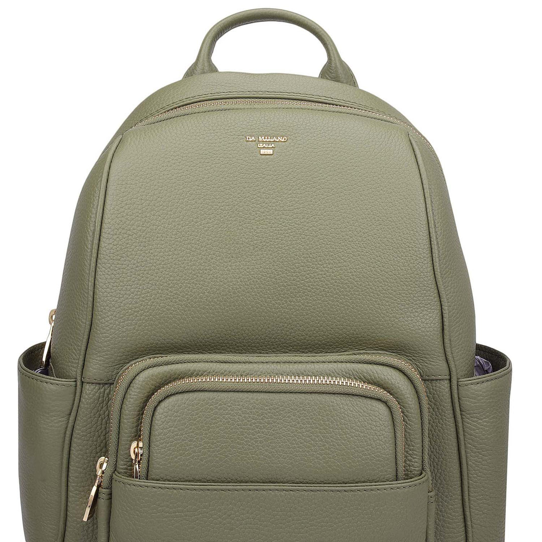 Wax Leather Backpack - Matcha Green